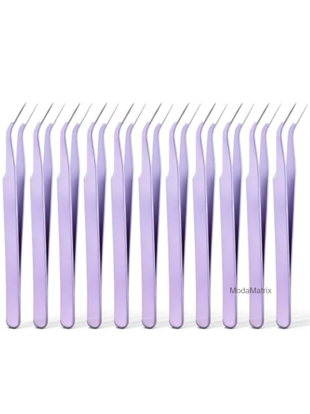 10 Pack Lash Extension Tweezers Fiber Tip Stainless Steel Applicator Set